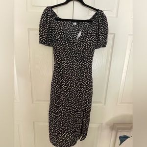 NWT Daisy Street Black/White tiny floral print  dress- size xs - midi length